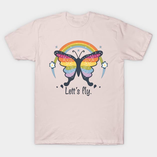 Let's fly Butterfly T-Shirt by Tee.gram